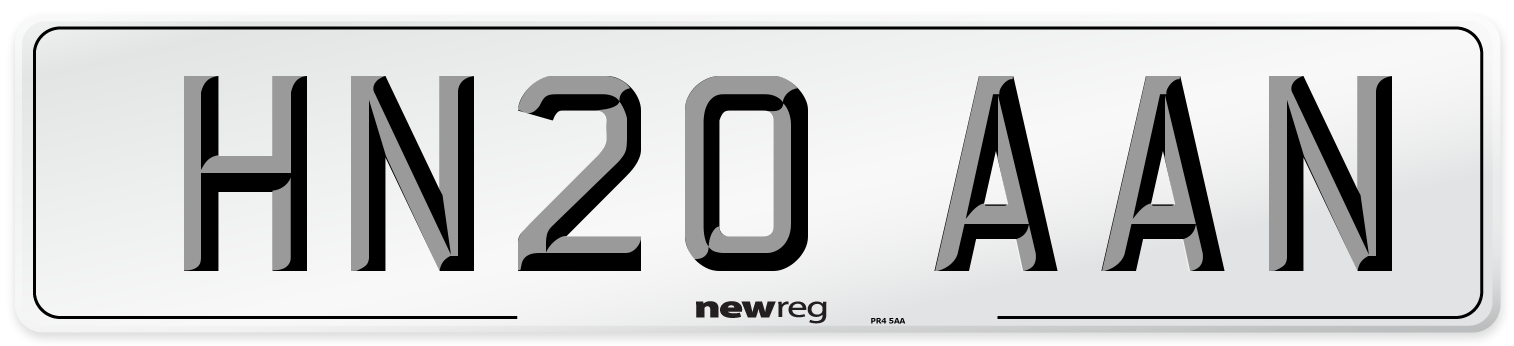 HN20 AAN Number Plate from New Reg